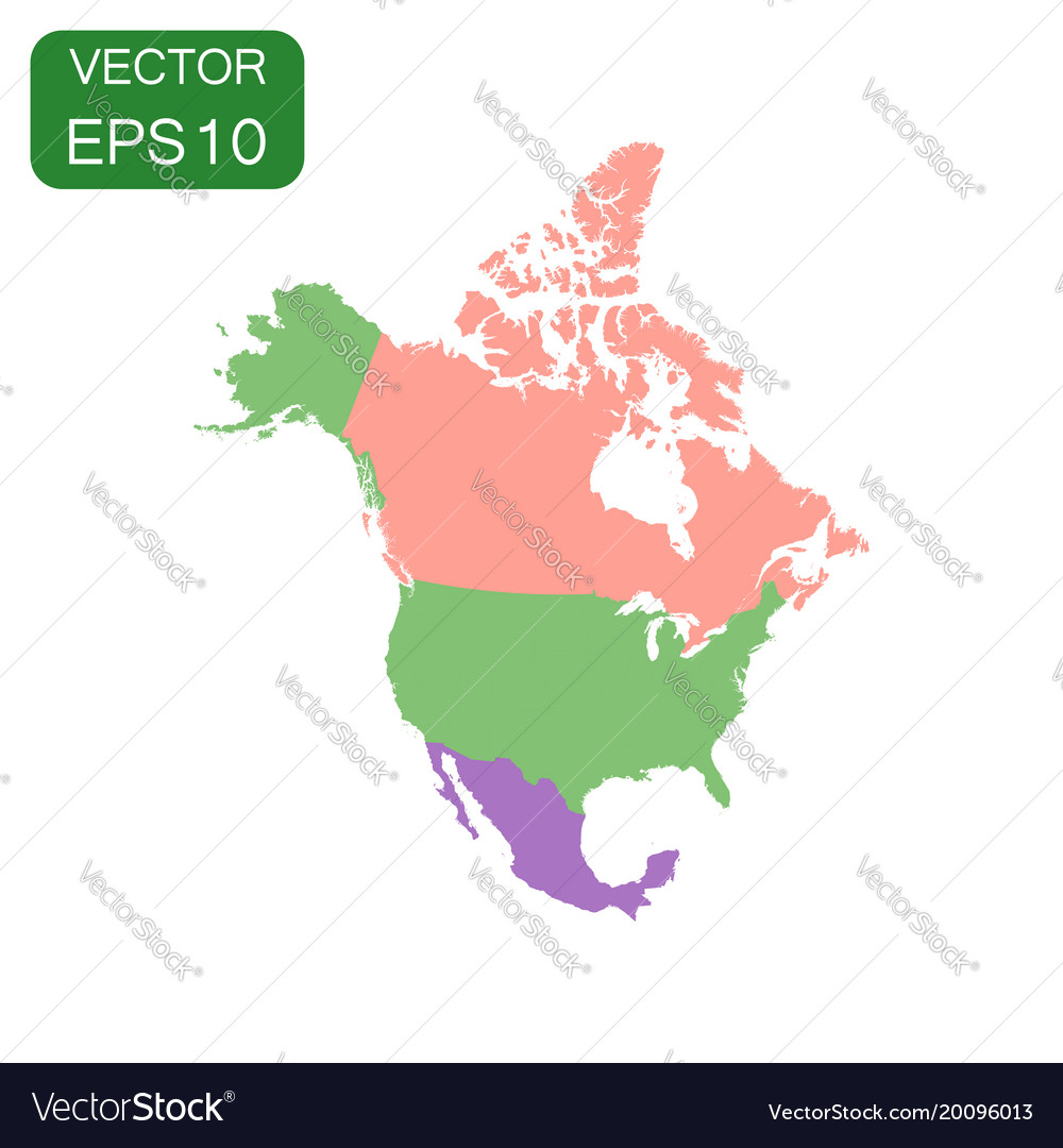 North america map icon business cartography