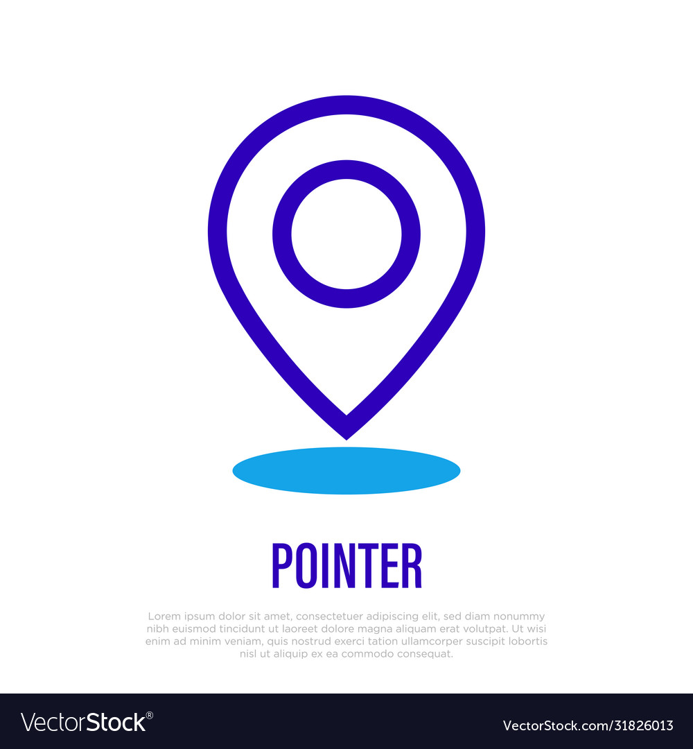 Pointer thin line icon location
