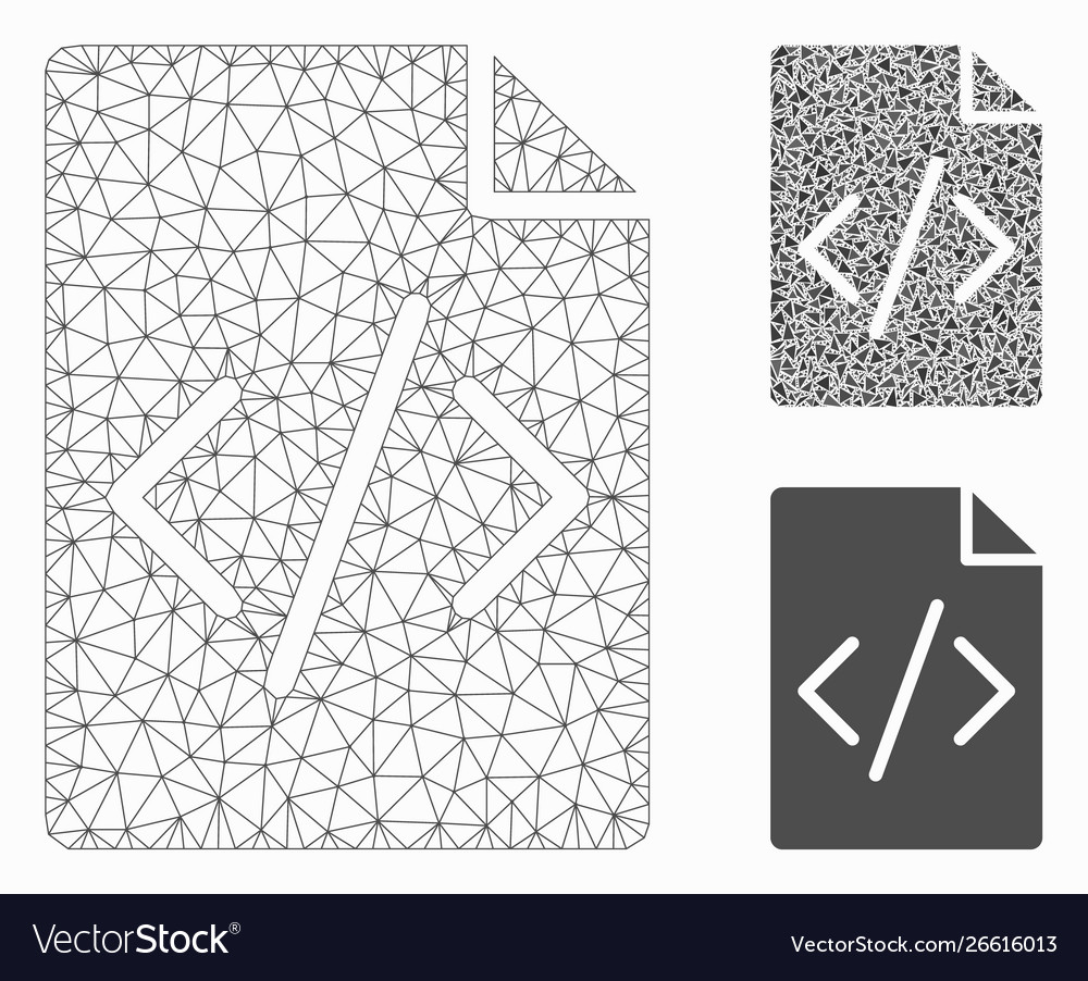 Programming script page mesh 2d model vector image Programming script page mesh 2d model