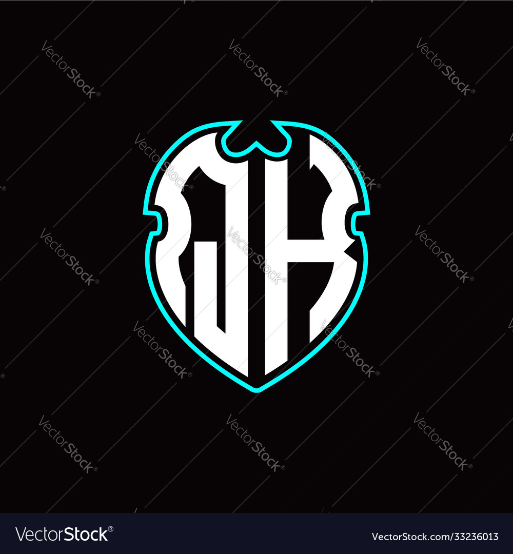 Q k initial logo design with a shield shape