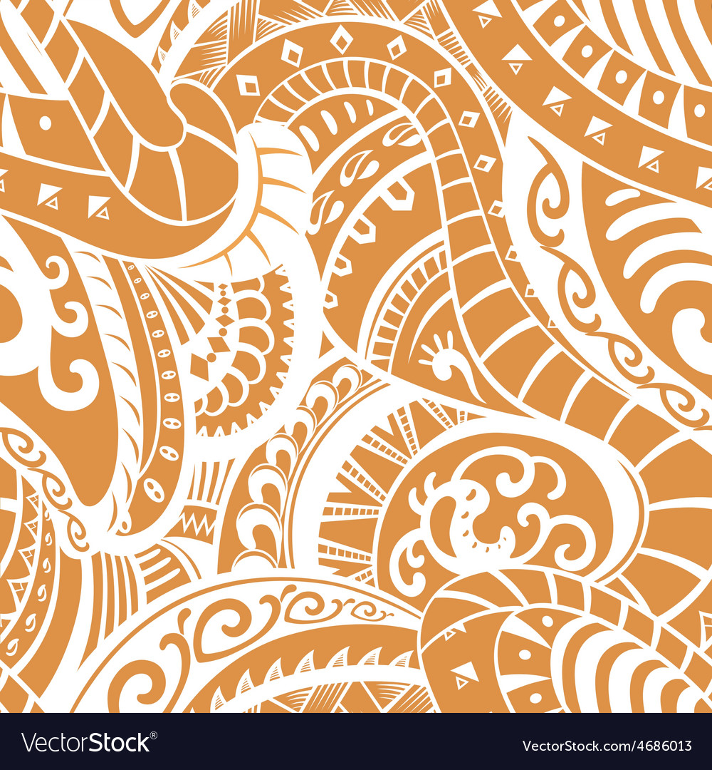Seamless pattern in Polynesian style Royalty Free Vector