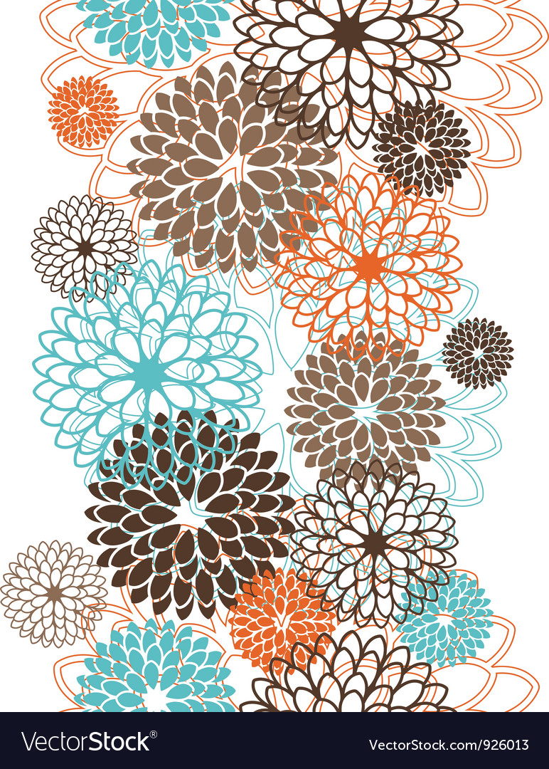 Seamless pattern with abstract flowers