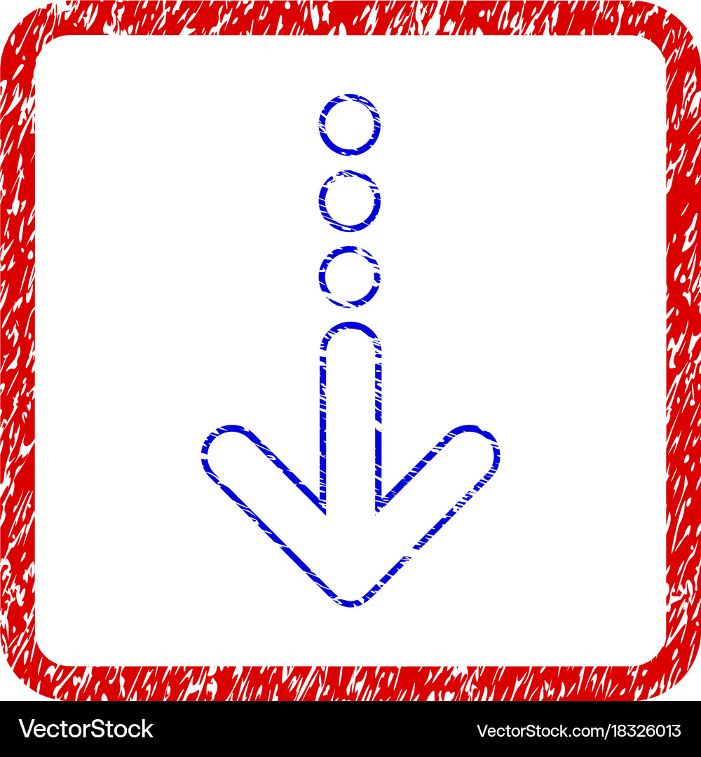 Send down grunge framed icon Royalty Free Vector Image