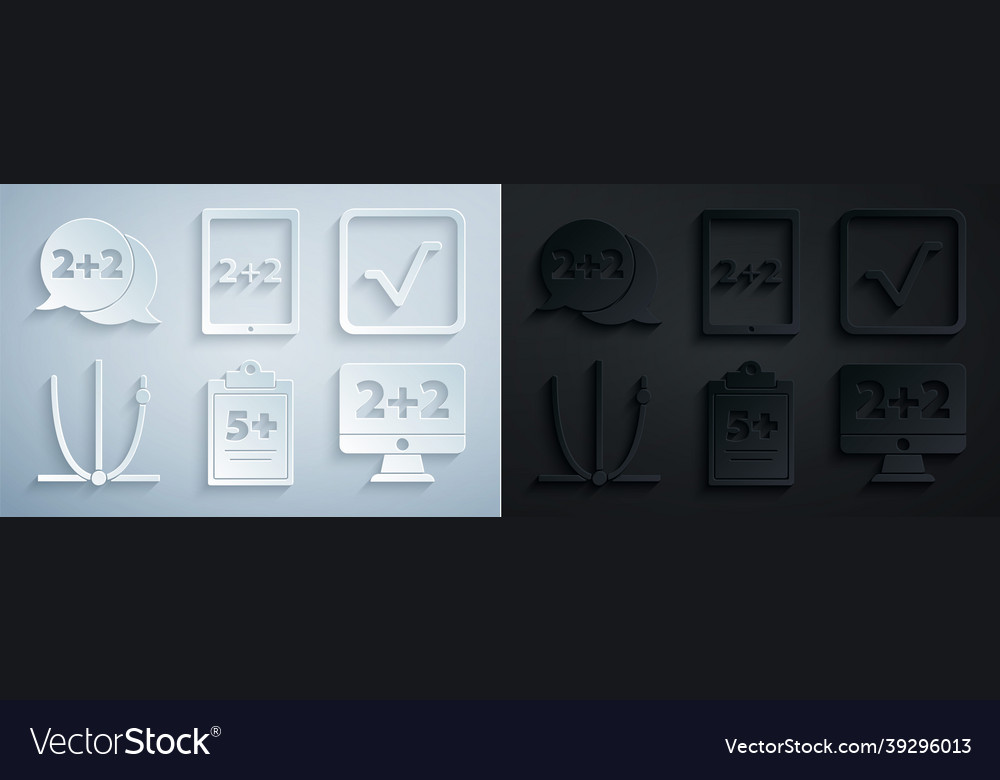 Set test or exam sheet square root graph vector image Set test or exam sheet square root graph