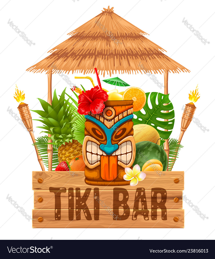 Signboard tiki bar Royalty Free Vector Image - VectorStock