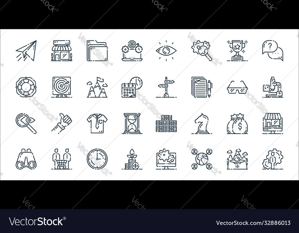 Startup line icons linear set quality Vector Image Startup line icons linear set quality