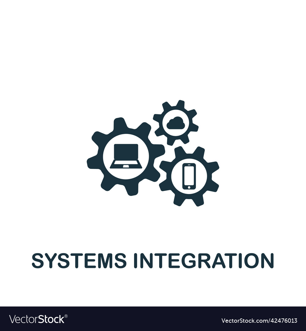 Systems integration icon monochrome simple