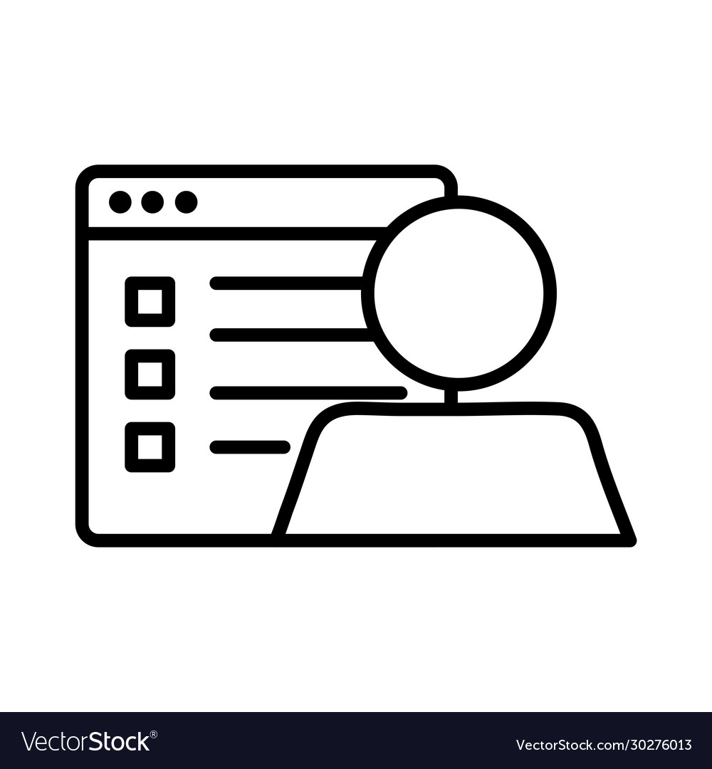 Template webpage with user avatar line style icon