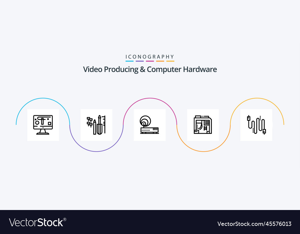 Video producing and computer hardware line 5 icon