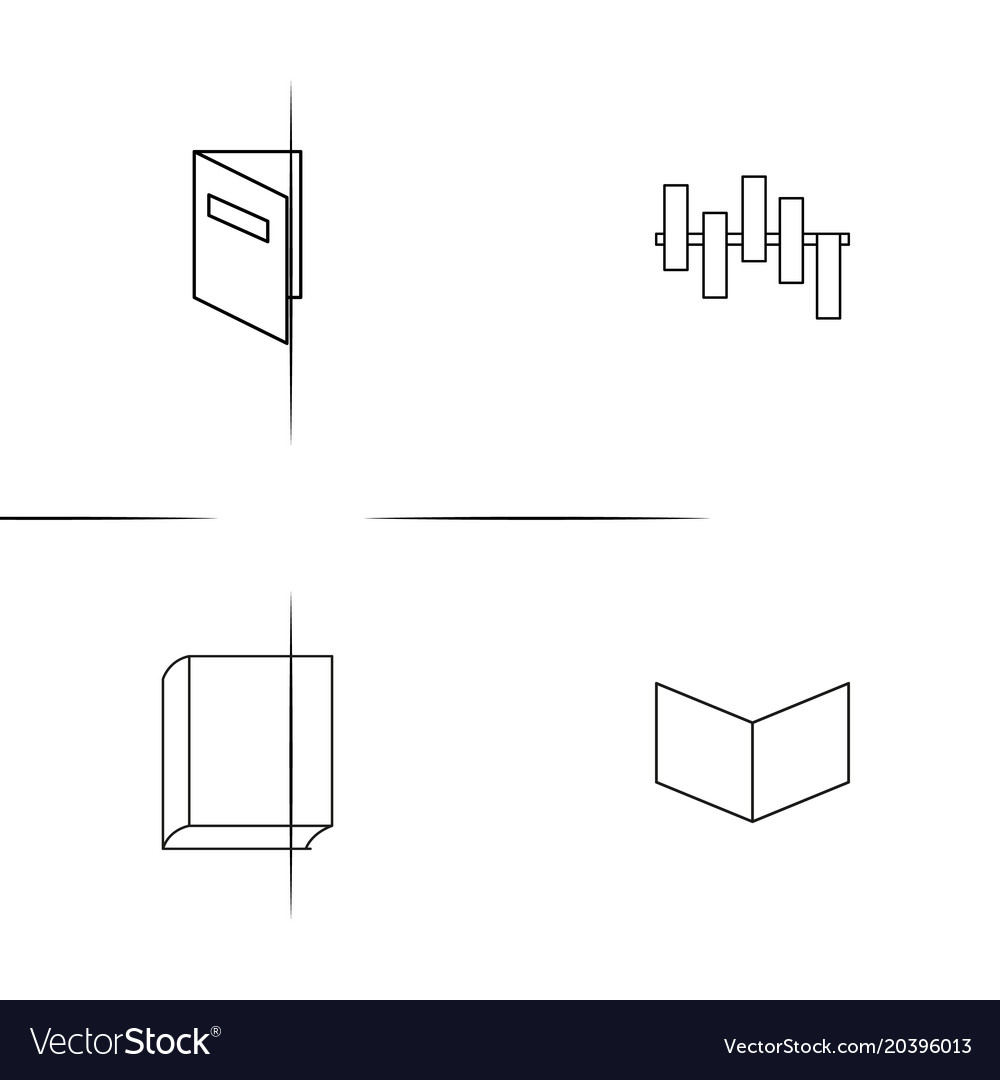 Web and text simple linear icon setsimple outline