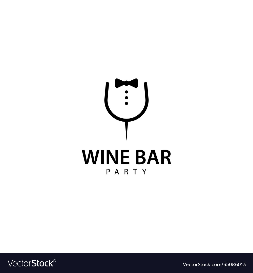 Wine bar party logo design