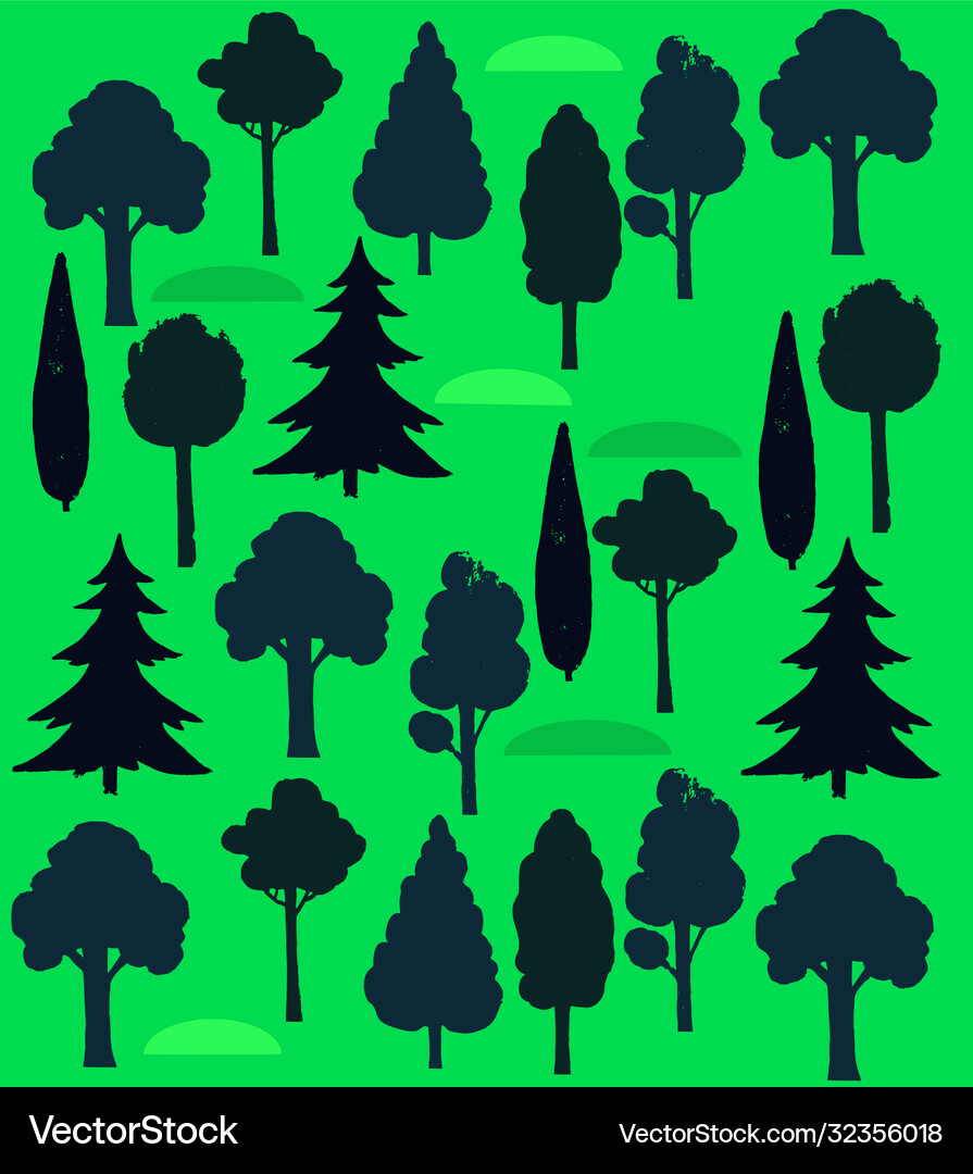 Background with summer forest elements Royalty Free Vector