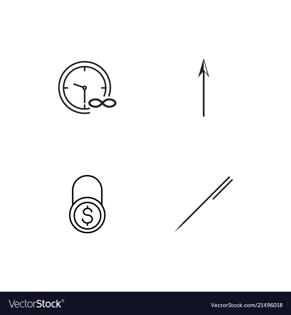 Banking linear icons set simple outline