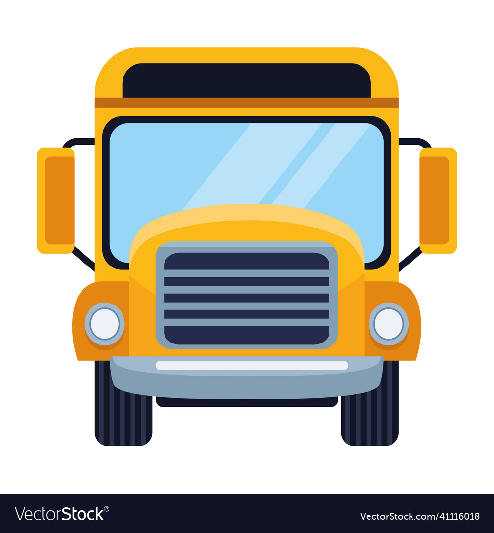 Bus school front Royalty Free Vector Image - VectorStock