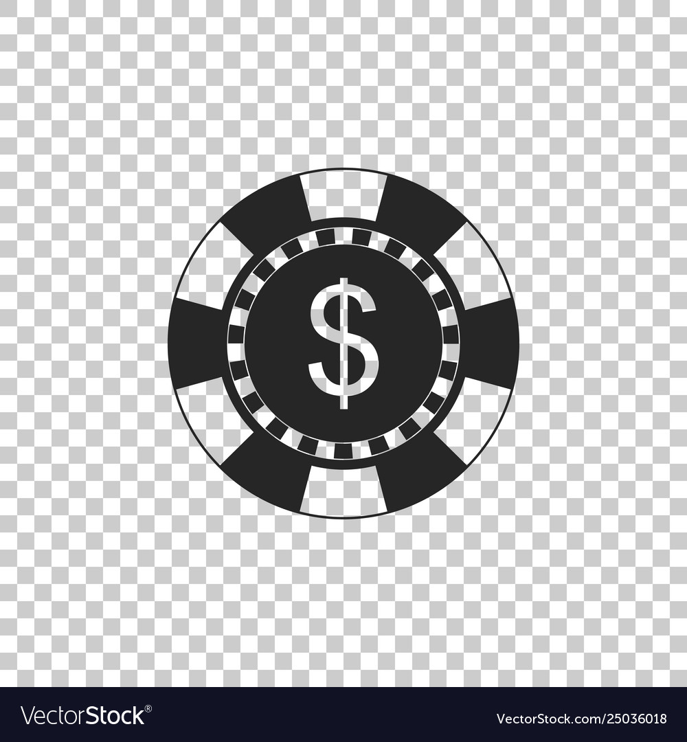 Casino chip and dollar symbol icon isolated