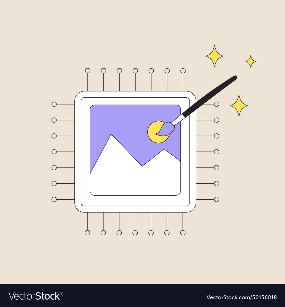 Chip with image and brush text to prompt