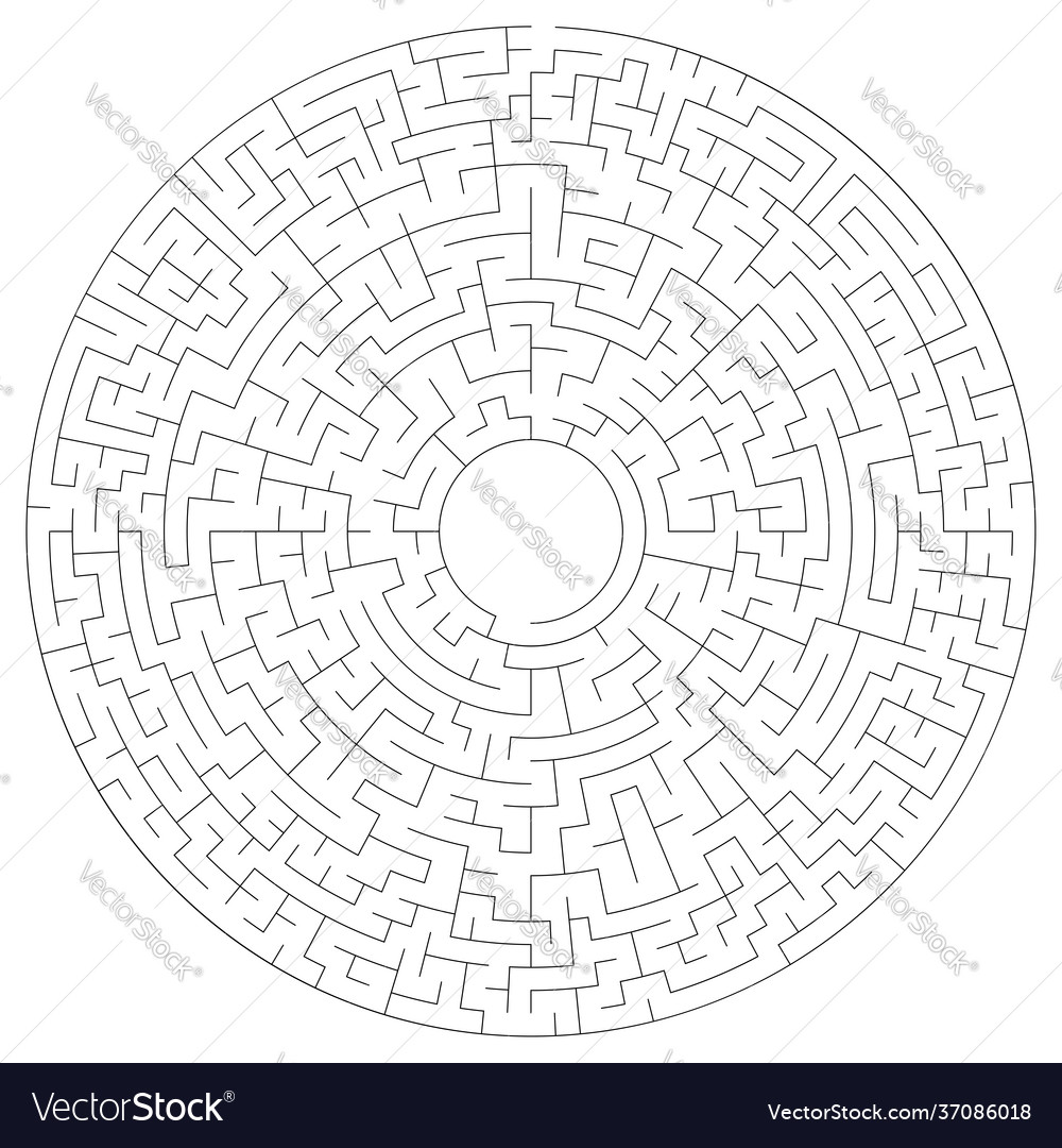 Circular maze labyrinth puzzle game riddle Vector Image