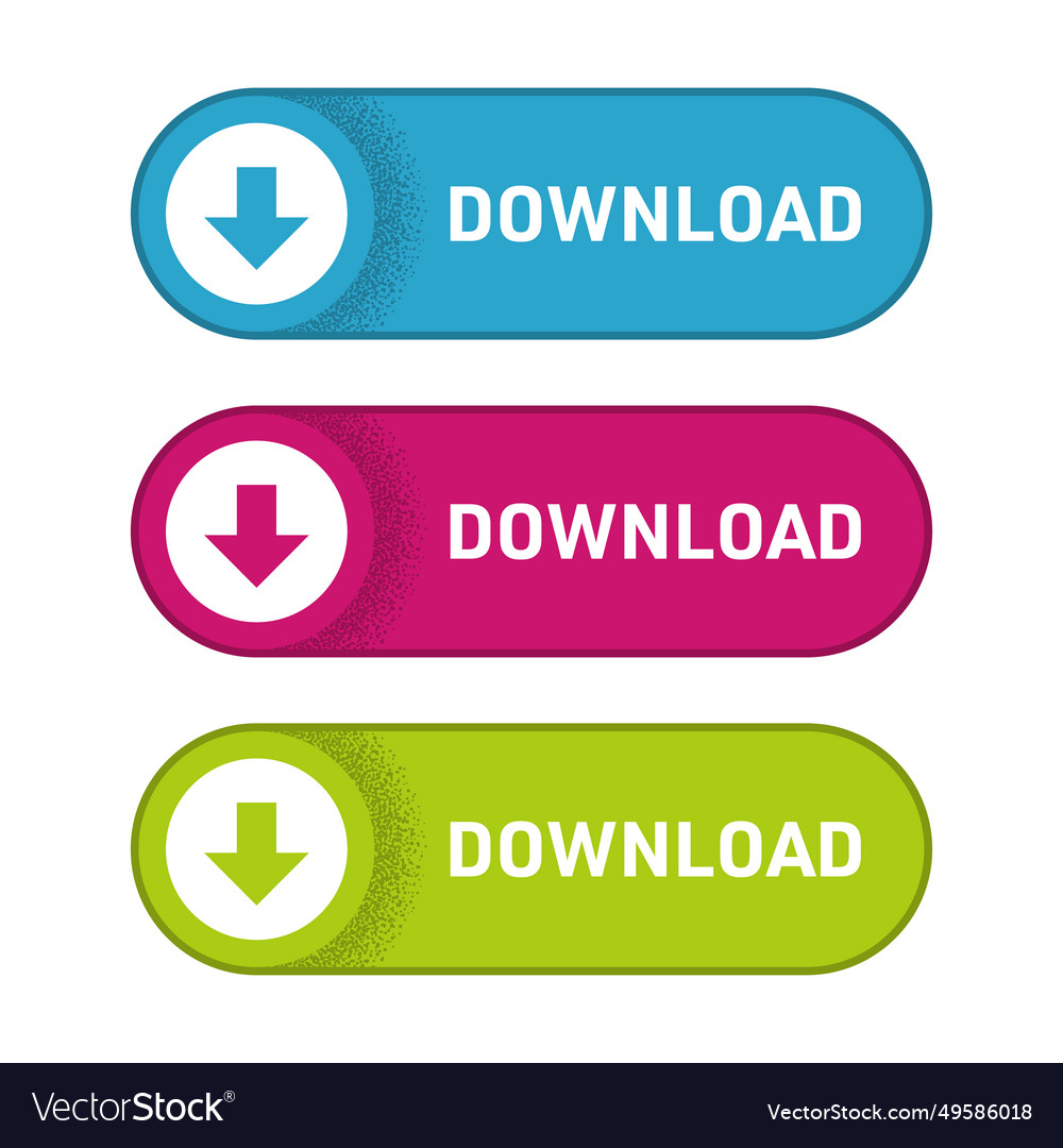 Click download button set for website Royalty Free Vector