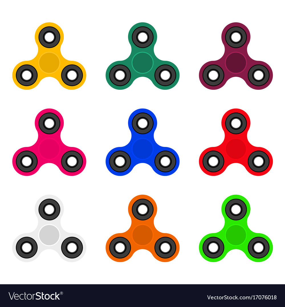 Collection of fashionable modern spinners toy Vector Image