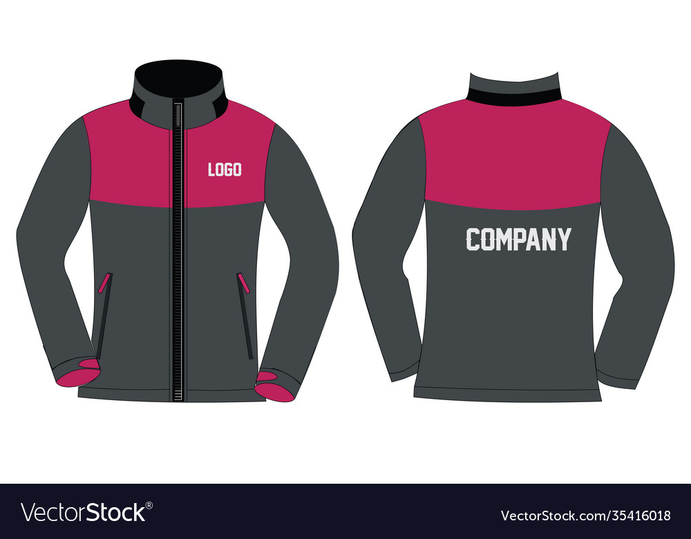 Custom Designs Softshell Jackets Template Mock Up Vector Image