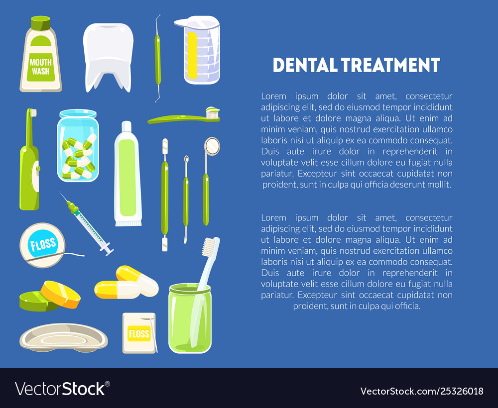 Dental Treatment Banner Template With Dentist Vector Image