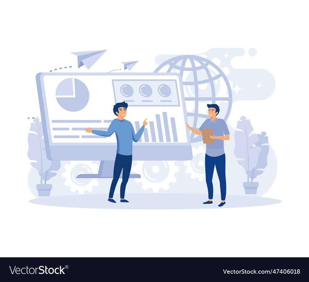 Ecology study and monitoring environment data Vector Image Ecology study and monitoring environment data
