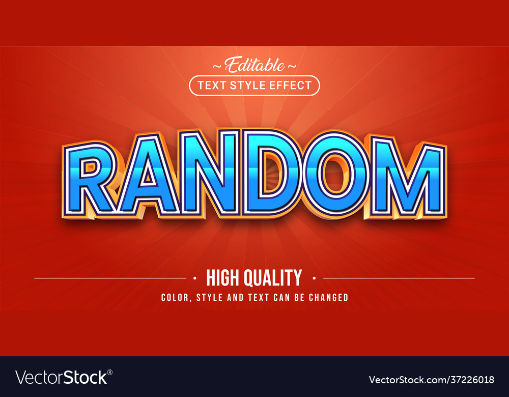 Editable text style effect - random