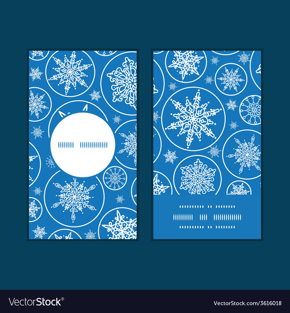 Falling snowflakes vertical round frame pattern
