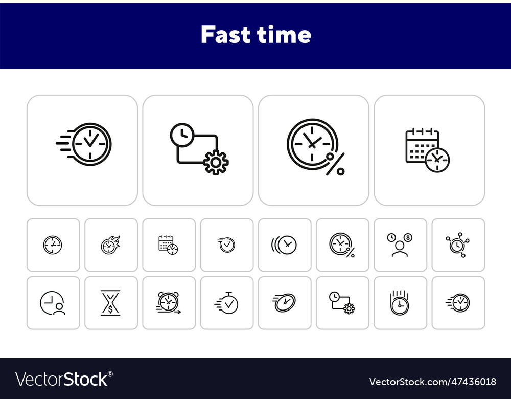 Fast time line icon set Vector Image Fast time line icon set
