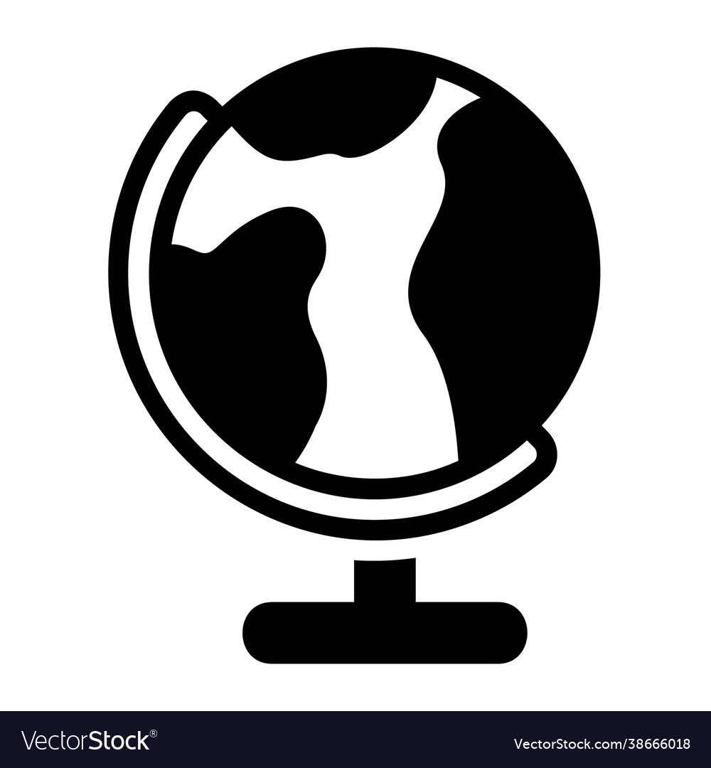 Globe icon in solid style for any projects vector image Globe icon in solid style for any projects