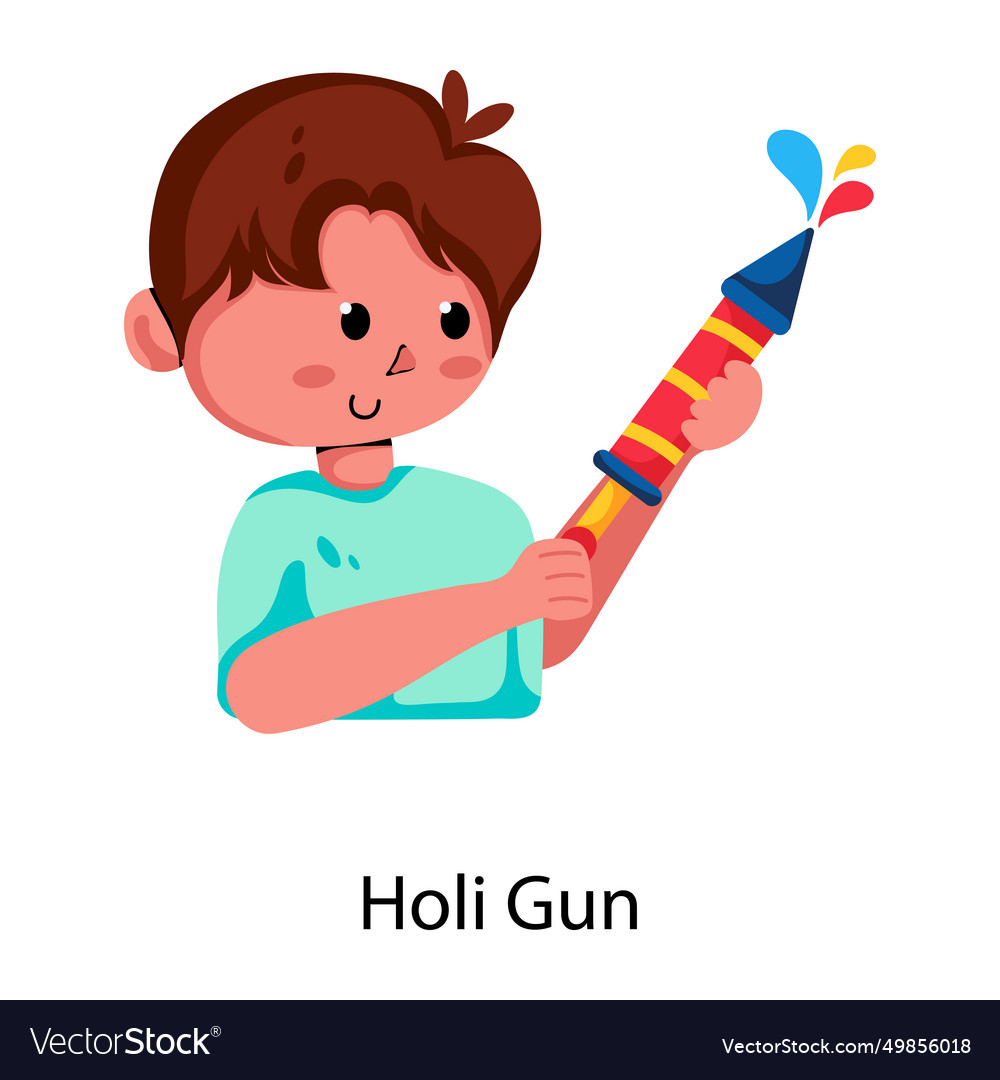 Holi gun Royalty Free Vector Image - VectorStock