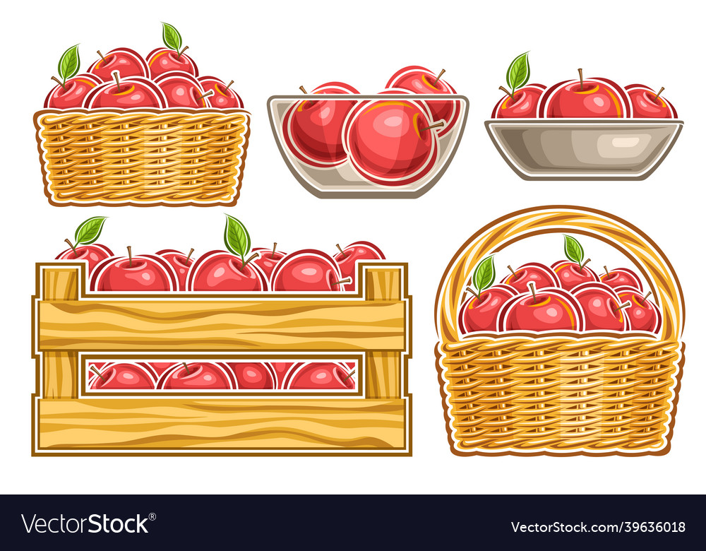 Set of red apples