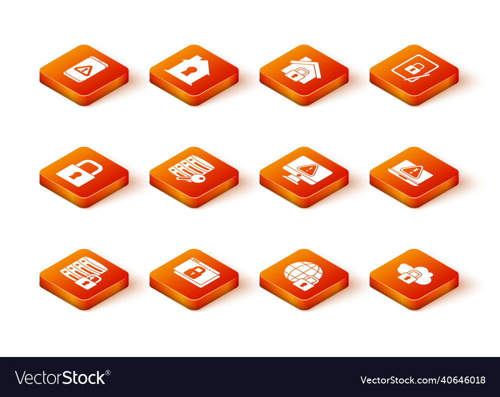 Set server security with lock secure your site vector image Set server security with lock secure your site