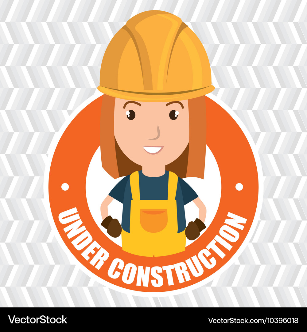 Under construction worker website Royalty Free Vector Image