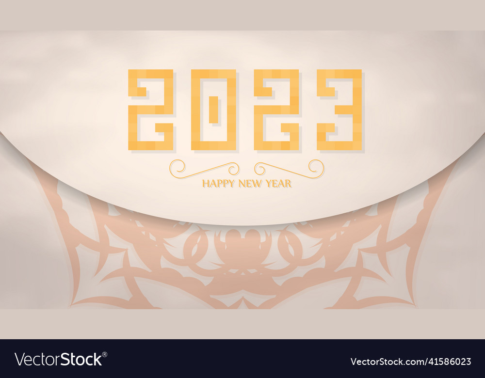2023 beige postcard with patterns typography