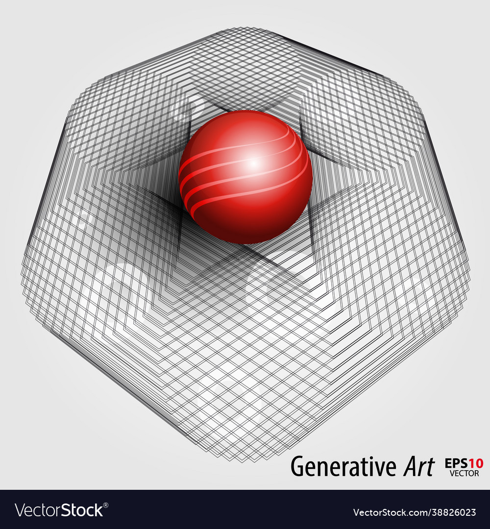 Abstract color generative art objects background Vector Image Abstract color generative art objects background