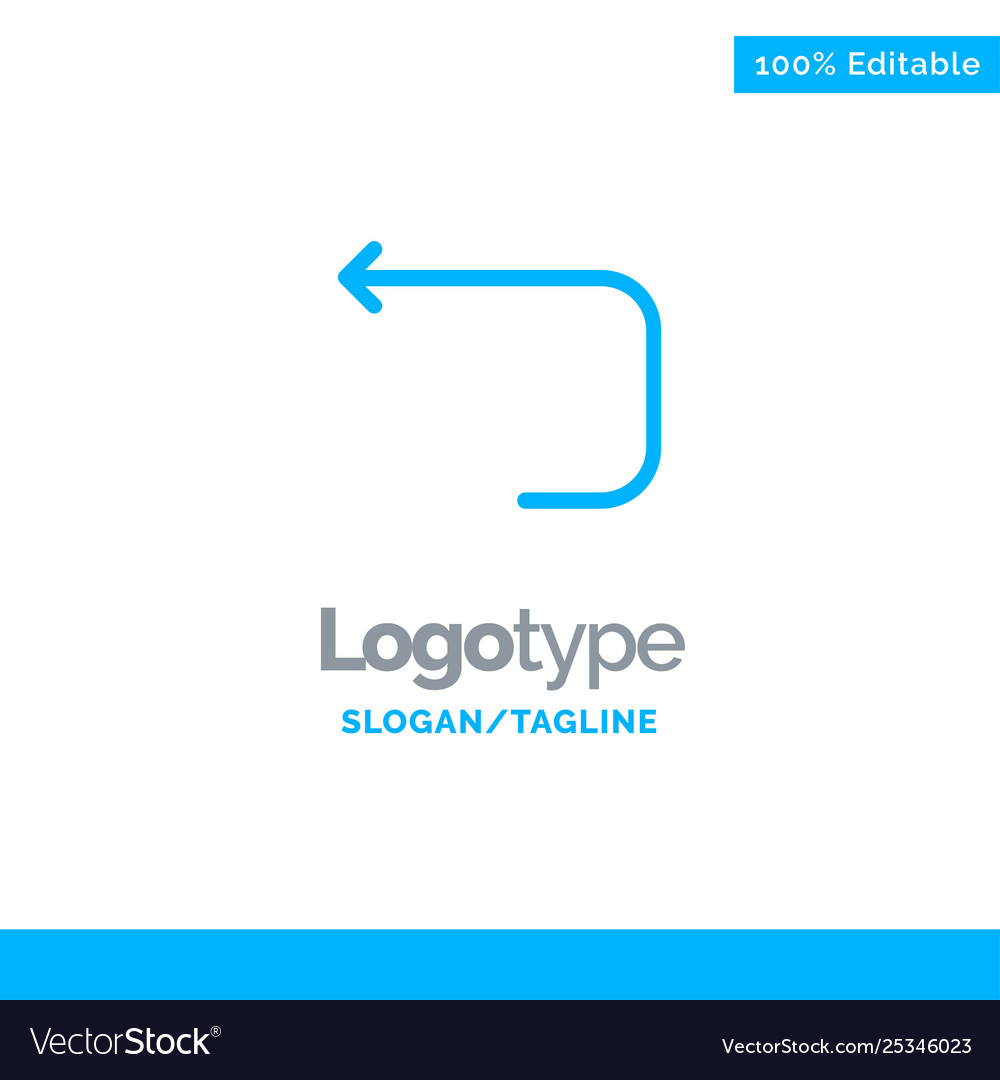 Arrow loop back blue solid logo vector image Arrow loop back blue solid logo