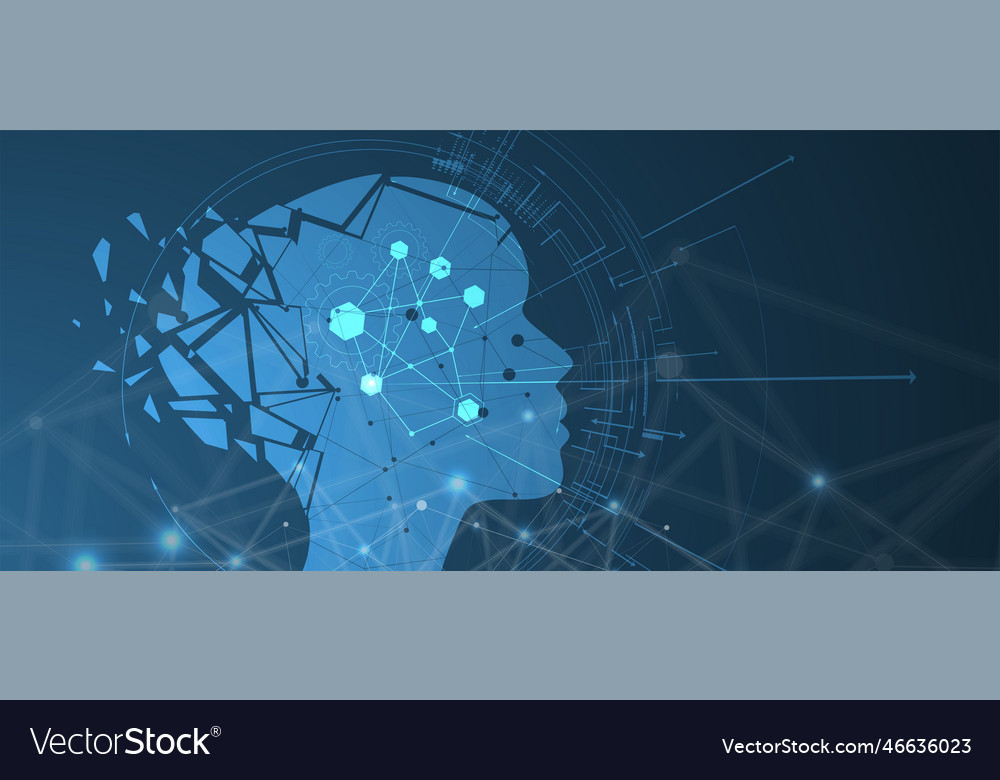 Artificial intelligence technology web background vector image Artificial intelligence technology web background