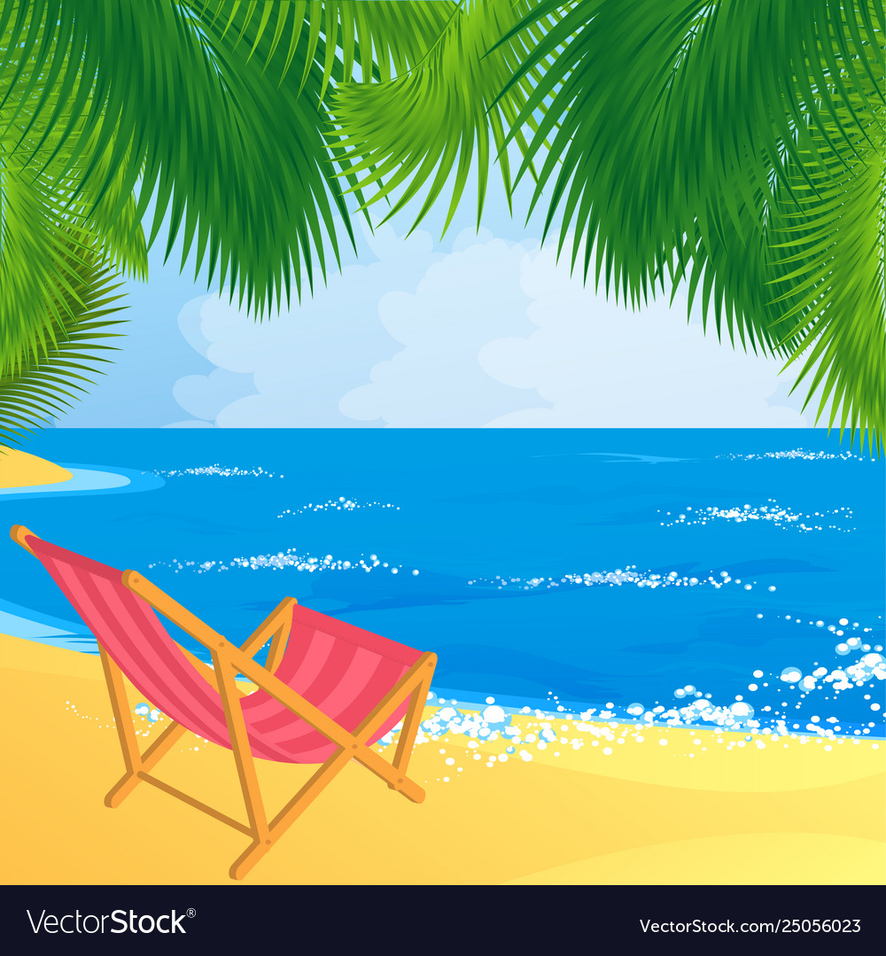 Bach chair at seaside Royalty Free Vector Image