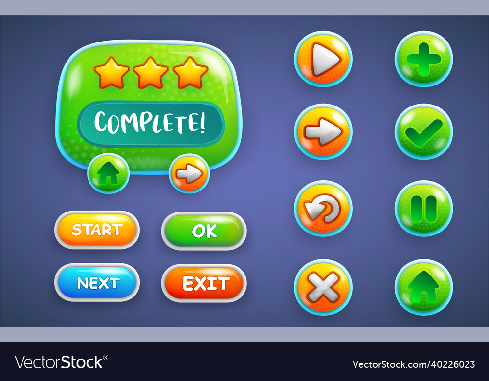 Design for complete set of level button game