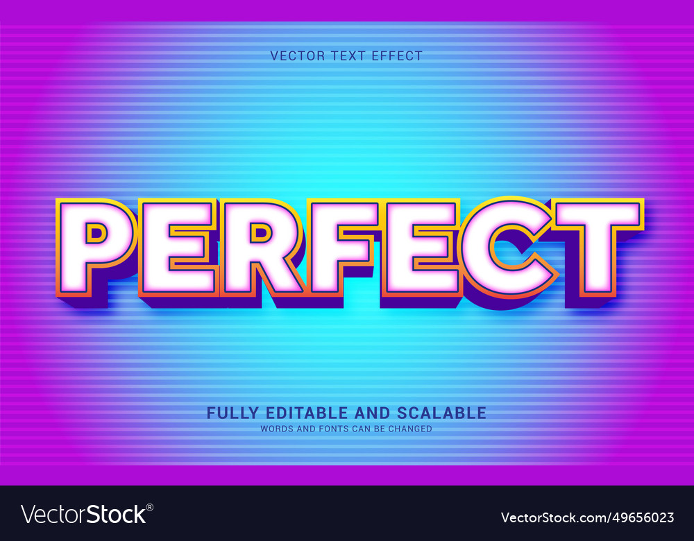 Editable text effect perfect style Royalty Free Vector Image