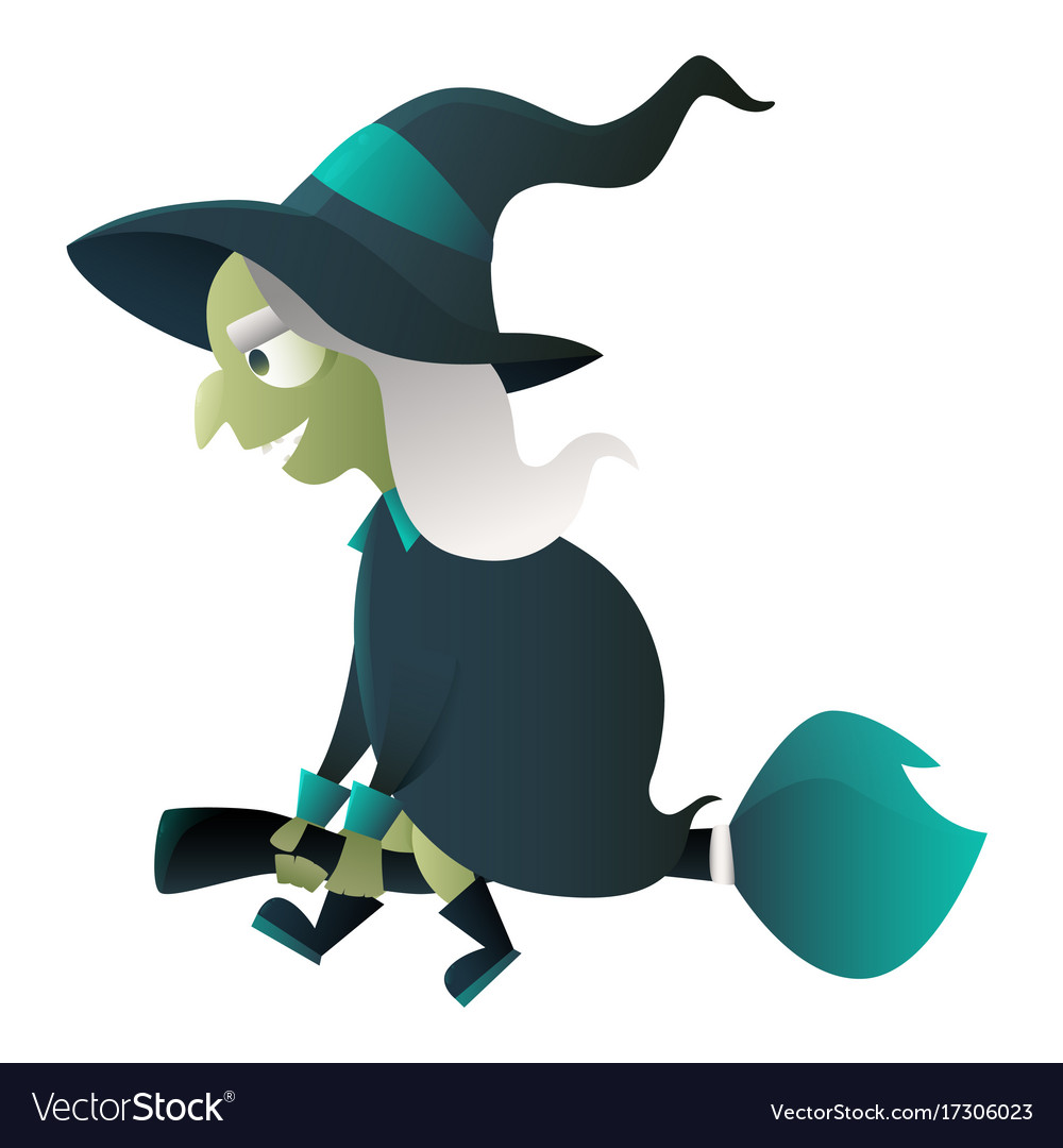 Evil witch cartoon character Royalty Free Vector Image