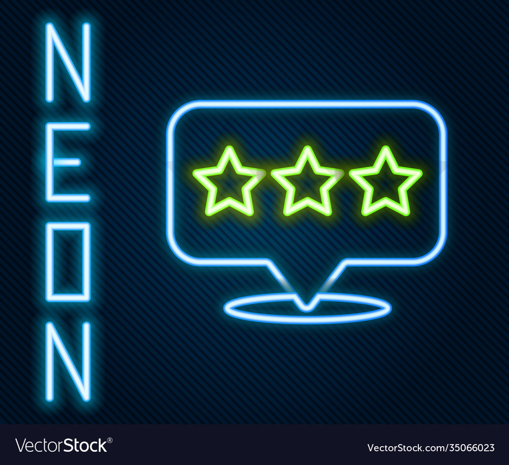 Glowing neon line map pointer with star icon Vector Image Glowing neon line map pointer with star icon