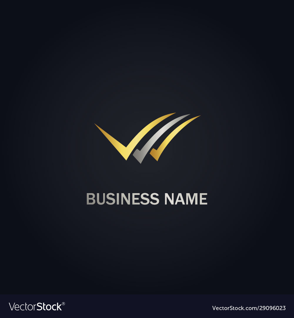 Gold Checkmark Abstraktes Logo