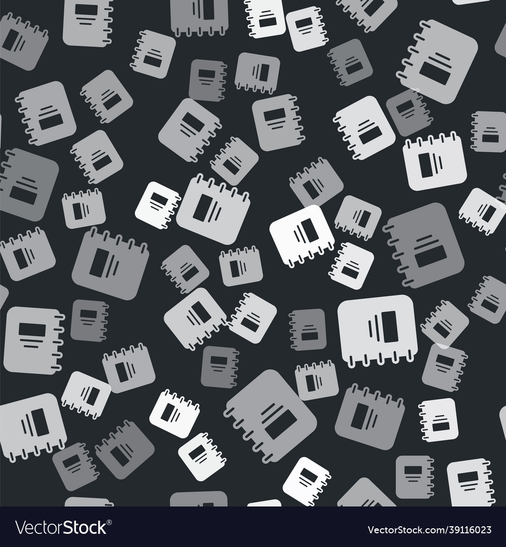 Grey notebook icon isolated seamless pattern vector image Grey notebook icon isolated seamless pattern
