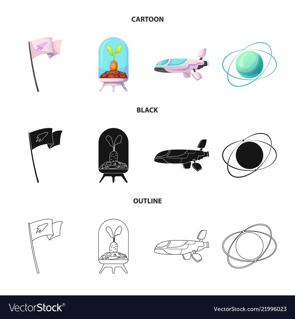 Isolated object of mars and space logo collection Vector Image Isolated object of mars and space logo collection