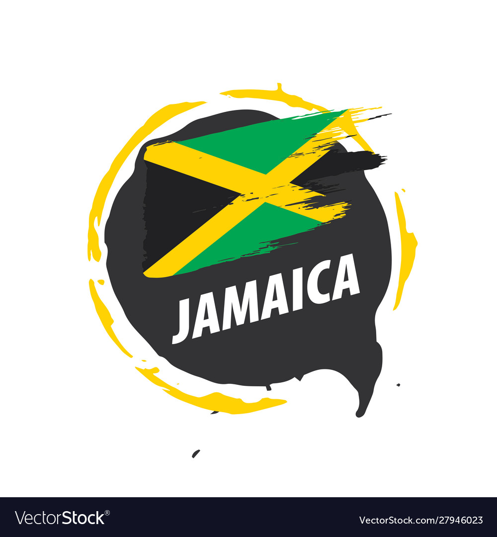 Jamaica flag on a white