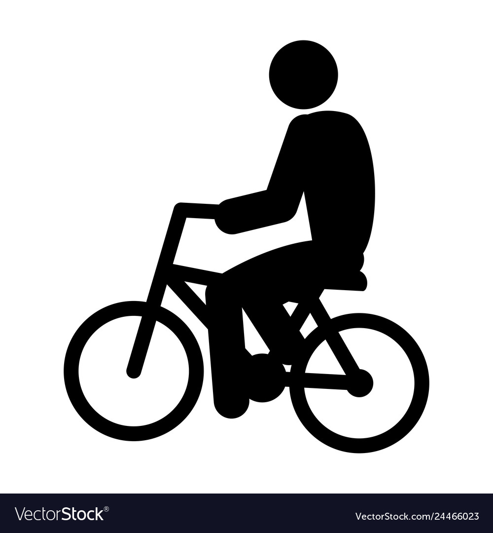 Man silhouette in bicycle Royalty Free Vector Image