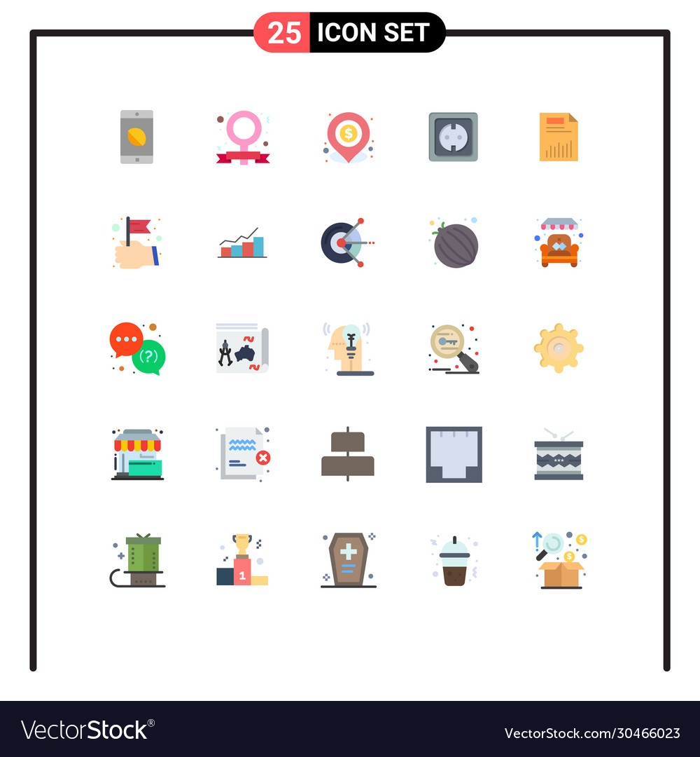 Mobile interface flat color set 25 pictograms