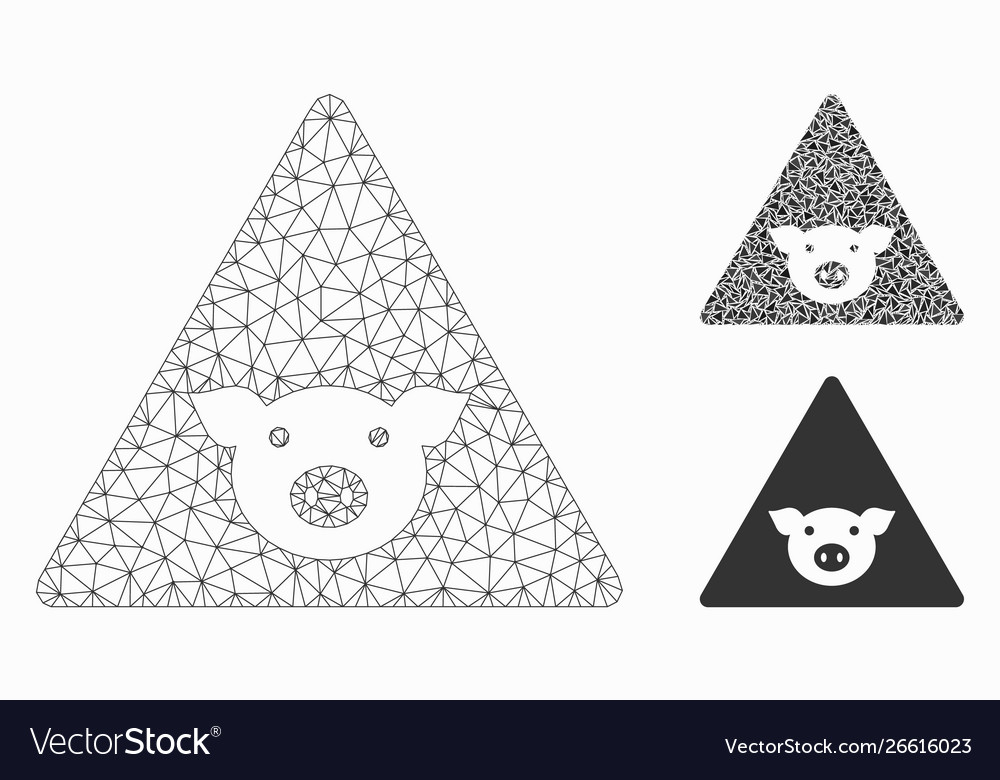 Pig error mesh network model and triangle vector image Pig error mesh network model and triangle